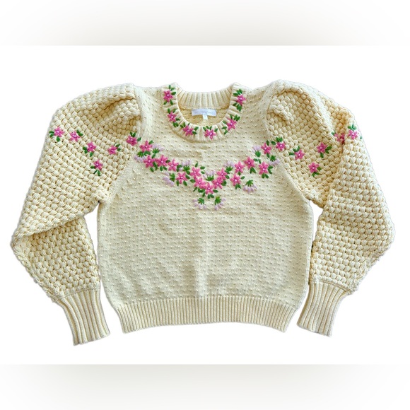 LoveShackFancy Kenzley puff sleeve sweater - Picture 2 of 5